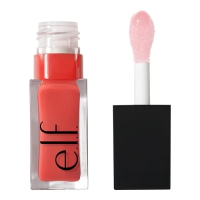 Image de e.l.f. Glow Reviver huile à lèvres nourrissante et teintée pour une finition très brillante, enrichie en de jojoba, végétalienne sans cruauté envers les animaux, fixation corail