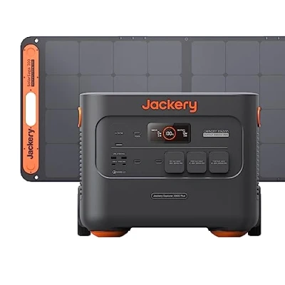 Image de Jackery 2000 Plus Générateur Solaire Portable avec 200W Panneau Solaire, 2042Wh Batterie LFP, 3000W Grande Sortie, Charge Rapide 2H, Extensible à 24kWh pour Camping car, Plein Air, Urgence Domestique