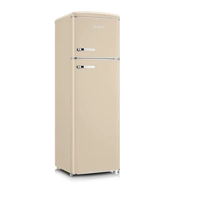 Image de Severin Réfrigérateur Congélateur 2 portes, Pose libre, Double Porte avec Largeur 55 cm, 246 L, Classe D, Look Rétro, Crème, RKG 8985