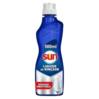 Image de SUN Liquide de Rinçage Séchage Lave vaisselle 8x plus sèche 2x brillance prévient les dépôts calcaire sur la 500 ml