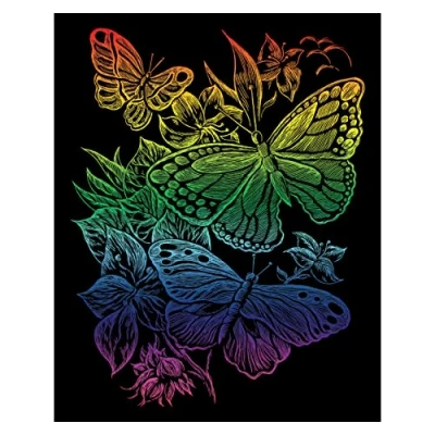 Image de Pracht Creatives Hobby Royal &amp; Langnickel Image Papillons Rainbow avec Crayon à gratter et modèle, Convient aux Enfants Adultes, 4674 20321, Multicolore
