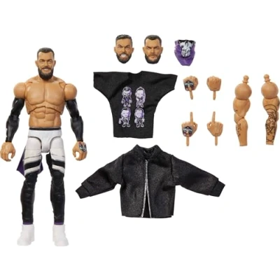 Image de Mattel WWE Ultimate Edition Figurine et accessoires, ensemble de collection Finn Balor 15,2 cm, têtes mains interchangeables, 30 points d&#039;articulation