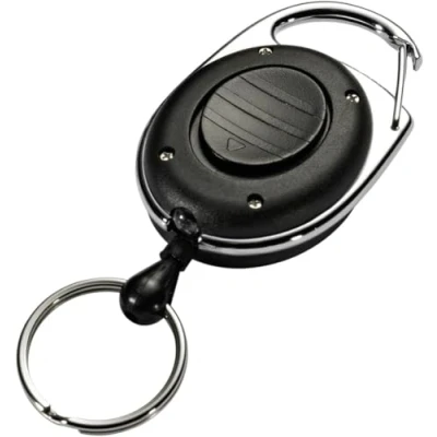 Image de Durable 819801 Style LED Enrouleur Yoyo Longueur 80 cm Attache Ceinture avec Anneau Prisonnier Porte clés + Eclairage Sachet de 1