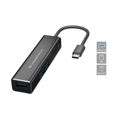 Image de Conceptronic DONN08B station d&#039;accueil USB 3.2 Gen 1 (3.1 1) Type C Noir Neuf