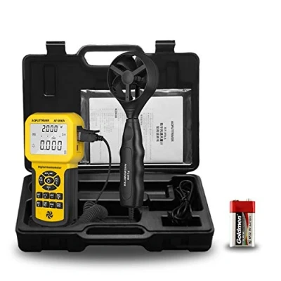 Image de Anémomètre Numérique de Poche USB Indicateur Vitesse du Vent CVC avec Rétroéclairage Max/Min/Moy Fonctions pour Mesurer la l&#039;air Température