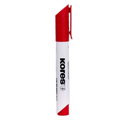 Image de Kores K Marker XW1 : Marqueur Rouge pour Tableau Blanc à Pointe Ronde, Effaçable Sec, Encre Faible Odeur, Fournitures Scolaires et de Bureau, Paquet Individuel
