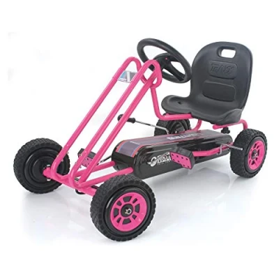 Image de hauck Lightning Go Kart Véhicule pour Enfant avec Profil en Caoutchouc, Frein à Main Les Deux Roues arrière, siège Coquille réglable 3 Positions, Rose