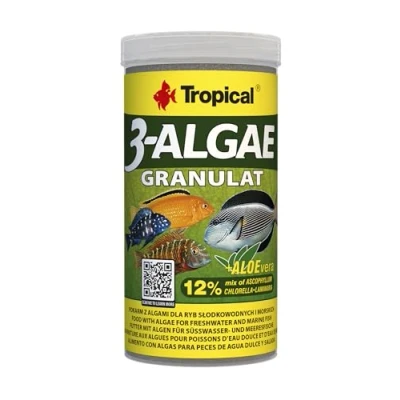 Image de 3 Algae GRANULAT 250ml / 110g Nourriture aux algues pour Poissons d&#039;eau Douce et de mer