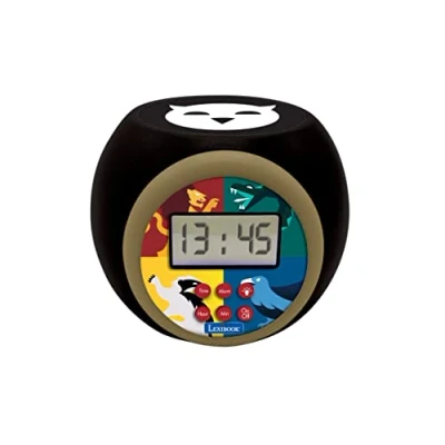 Image de Lexibook Warner Harry Potter Réveil projecteur, avec Fonction Alarme et répétition Snooze, veilleuse minuterie, écran LCD, à Piles, RL977HP, Noir