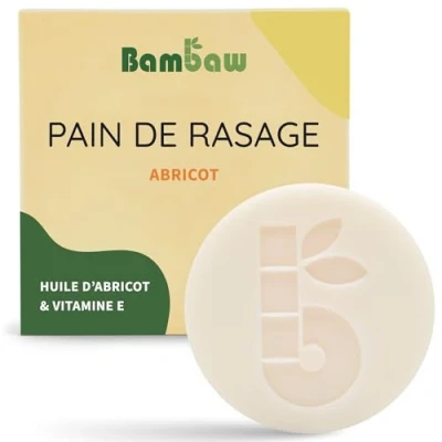 Image de Bambaw Savon à Raser pour Femmes 80g de Rasage Solide l&#039;Huile d&#039;Abricot &amp; Vitamine E Tous Types Peau Artisanal Vegan Parfum Abricot