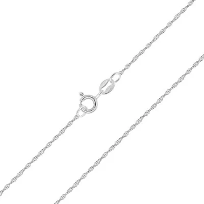 Image de Planetys Chaîne Enfant Bébé Maille Singapour 1 mm Argent 925/1000 Rhodié 40 cm