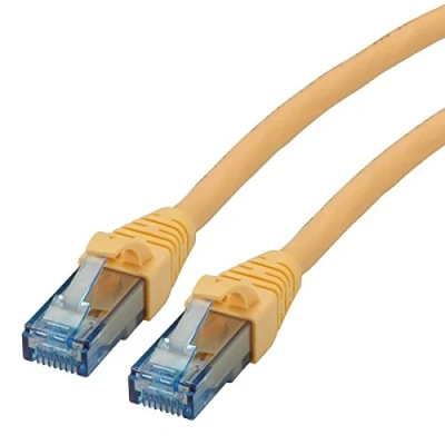 Image de ROLINE Cordon LAN Cat 6A Component Level Câble réseau UTP Ethernet avec connecteur RJ45 jaune 10 m