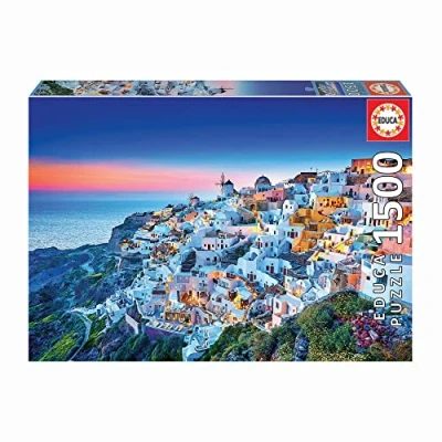 Image de Educa Santorini. Puzzle 1500 pièces. Comprend Fix Tail pour l&#039;accrocher Une Fois l&#039;assemblage terminé. +14 Ans (19040)