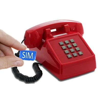 Image de Opis PushMeFon Mobile: Telephone Fixe Carte SIM/Téléphone GSM/Telephone Portable Senior/Dumb Phone/Telephone Senior Portable/Telephone Personne Agee/GSM Rouge