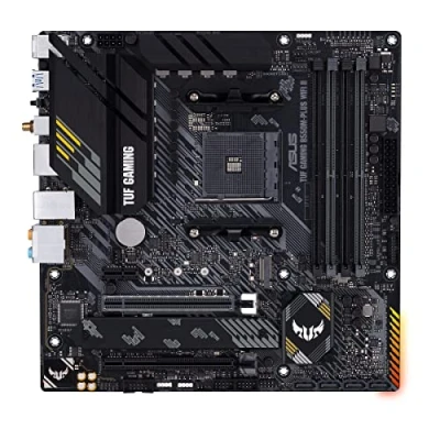 Image de ASUS TUF GAMING B550M PLUS WI FI II Carte mère AMD B550 Ryzen AM4 micro ATX (PCIe 4.0, 2 x M.2, 10 DrMOS, Intel WiFi 6, 2.5 Gb Ethernet, HDMI, DisplayPort, USB 3.2 Gen 2, Aura Sync RGB)