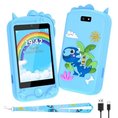 Image de Téléphone Portable pour Enfants, Appareil Photo Smartphone Jouet avec Carte téléphonique, 28 Jeux d&#039;appel SOS, Photo, Musique, réveil, Cadeau Licorne