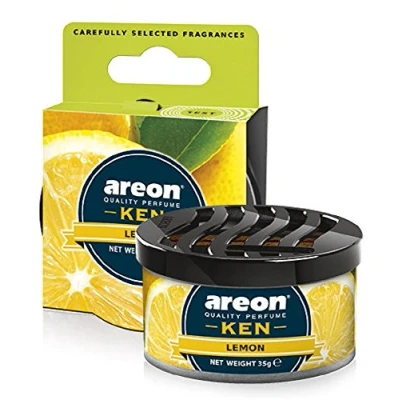Image de AREON Ken Désodorisant Voiture Citron Maison Tropical Fruits en Pot Couvercle Ventilé Réglable 3D (Lemon Lot de 2)