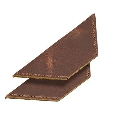 Image de Londo Marque page fait main en cuir véritable (Ensemble de 2) (Brun clair, Triangle)