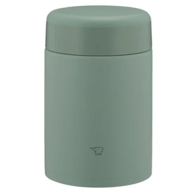 Image de Zojirushi SW KA52 GM Lot de 3 bocaux à soupe isothermes en acier inoxydable, sans couture, 520 ml, vert mat, couvercle et joint intégrés, faciles nettoyer, ml