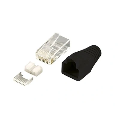 Image de Connecteur RJ45 CAT6 blindé LogiLink MP0022 noir Conditionnement: 100 pc(s)