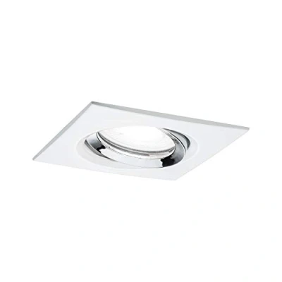 Image de Paulmann 93674 encastré LED Nova Plus carré orientable 6W IP65 gradable projecteurs Blanc dépoli chrome spot Alu zinc lampe enc. 4000 K GU10, 6 W, Modèle simple