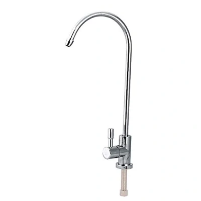 Image de Robinet cuisine, 1/4 &#039;&#039; d&#039;évier de cuisine en acier inoxydable Filtre à eau potable par osmose inverse, chrome
