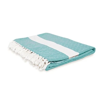 Image de Lumaland Couverture de Jour 100% Coton env. 200 x 240cm Qualité supérieure, Extra Douce et Moelleuse, Polyvalente, Grande longévité Lavable adapté au sèche Linge [Vert Menthe]