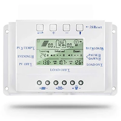 Image de SolaMr 10A Régulateur de Charge Solaire 12V/24V Tension D&#039;identification Automatique D&#039;intelligence Panneau avec Écran LCD T10