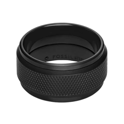 Image de Fossil Knox JF048240018 Bague en Acier inoxydable pour homme Noir, inoxydable, Aucune pierre précieuse
