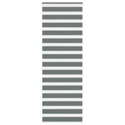 Image de vidaXL Store zèbre Gris foncé Largeur du Tissu 75,9 cm Polyester, à Enrouleur zébré, zébré pour fenêtre, vitre