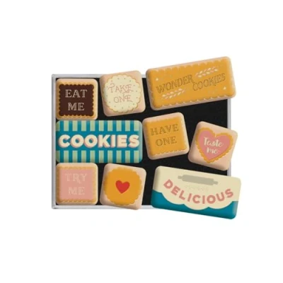 Image de Nostalgic Art, Set d&#039;aimants rétro, Wonder Cookies Cadeau pour Les nostalgiques, Décoration Le frigo, Design Vintage, 9 pièces