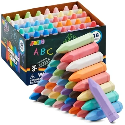 Image de JOYIN Lot de 48 craies géantes lavables non toxiques en forme cône pour jeux d&#039;art, plein air d&#039;été et dessin au tableau noir
