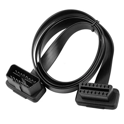 Image de OBD II Câble d&#039;extension Ultra Low Profile, BRIEFCEC 95CM OBD2 Ruban Plat 16 PIN Pass Prise Rallonge pour Les lecteurs de Code USB OBU Bluetooth Scanners