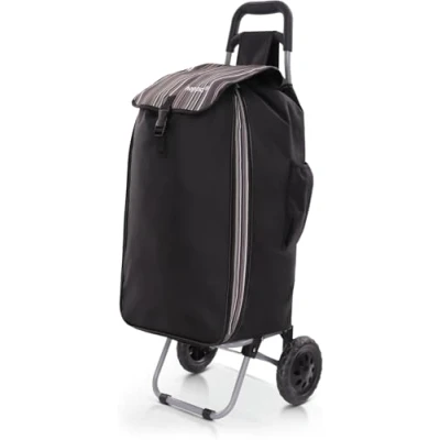 Image de Hoppa Chariot de courses extensible léger 57 L/64 L modèle 2024, résistant et pliable pour un rangement facile