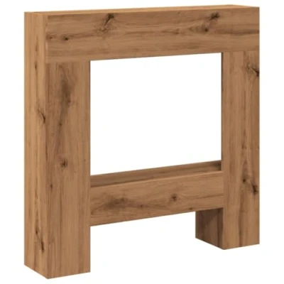 Image de vidaXL Cadre de cheminée chêne Artisanal 81x18x82 cm Bois ingénierie, cheminée, Console Ensemble Tour
