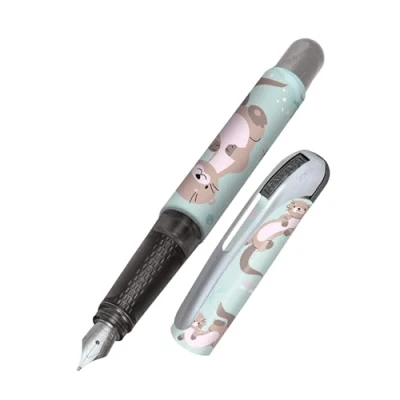 Image de Online stylo à encre College Loutre│ plume ergonomique pour l&#039;école │ moyenne, partie soft grip cartouches d&#039;encre standard rechargeable │idéal enfants