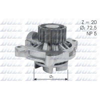 Image de DOLZ A180 Pompe à eau 20 avec poulie AUDI: 100 C4 Berline, Avant, C3 Avant