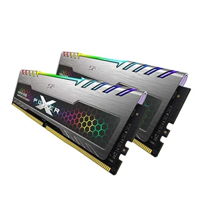 Image de SP Silicon Power XPOWER Lot de 2 turbines RVB DDR4 3200 MHz (PC4 25600) 288 Broches CL16 1,35 V UDIMM pour Ordinateur Bureau Basse Tension 16 Go (8 x 2)