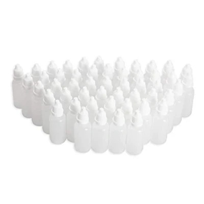 Image de VASANA Lot de 50 flacons compte gouttes vides de20 ml en plastique souple avec bouchons à visser et pour huile essentielle, échantillon liquide, réactif cosmétique