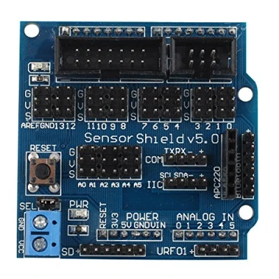 Image de HALJIA Sensor Shield V5.0 Carte d&#039;extension Compatible avec Arduino UNO Mega R3 2560 Duemilanove Robot Module