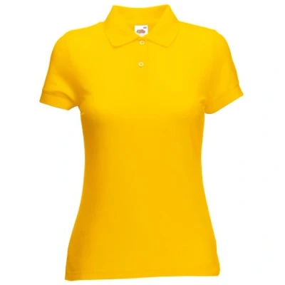 Image de Fruit of the Loom Polo à manches courtes pour femme 65 % polyester/35 coton Jaune (X Large)