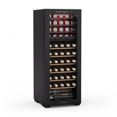 Image de KLARSTEIN Bovella 55 Duo+ Cave à Vin Bouteilles, 2 Zones, 5 18C, Commande Tactile, Éclairage LED, Protection UV, sur Pied, Frigo