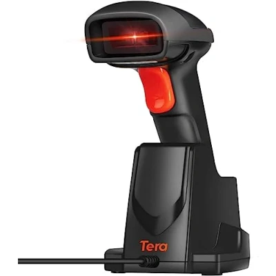 Image de Tera Lecteur de Code à Barres Laser sans Fil 1D 2.4GHz Douchette Scanner avec Base Charge pour Entrepôt Magasin Logistique, 6100 N