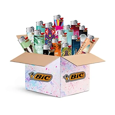 Image de BIC Maxi Lot de 10 briquets J26 avec roue friction et allumage à pierre feu