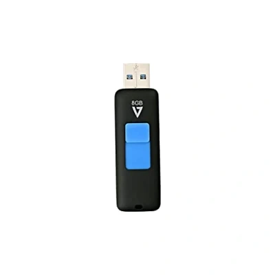 Image de V7 VF38GAR 3E Slider USB 3.0 Mémoire Flash 8 GB noir/bleu