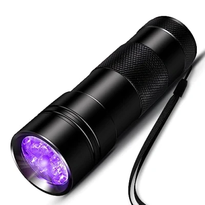 Image de INF lampe de poche UV lumière noire, 12 LED, ultraviolette 395 nm pour la géocachette, détecteur d&#039;urine animaux compagnie, compagnie