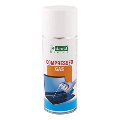 Image de D.RECT Bombe Air Sec 400 ml, Sprays Dépoussiérant Matériel Informatique, Depoussierante, Comprimé Nettoyage PC, Depoussierant Ordinateur, Spray Nettoyant Clavier/Imprimante/TV, Transparent, ml
