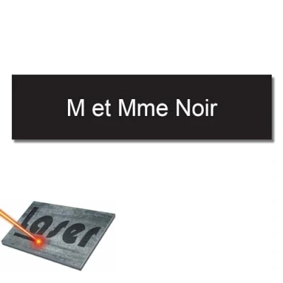 Image de Mygoodprice Plaque gravée pour nom boîte aux Lettres autocollante 10x2,5cm personnalisée 1 à 3 Lignes Noir