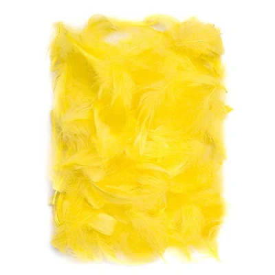 Image de Netuno 150 plumes décoratives jaunes 10g duveteuses d&#039;oiseaux naturelles pour loisirs créatifs DIY bricolage décorations de fêtes attrape rêves fabrication masques