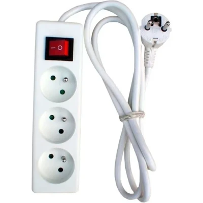 Image de Bloc 3 prises 16A 2P+T avec interrupteur Blanc Zenitech
